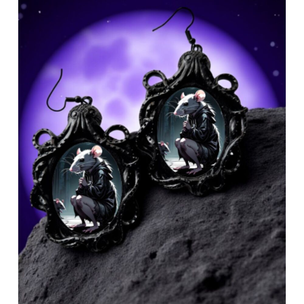 Rat Pinup Mouse Earrings Darkness Cathedral Medieval Cosplay
